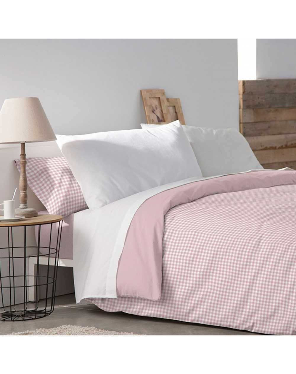Funda nórdica de punto 100% algodón rosa para cama de 180 cm PINK