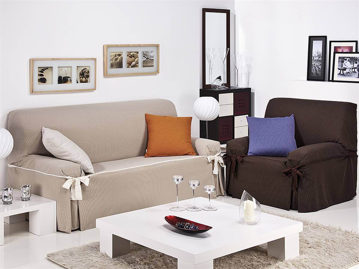 Funda Sofa 3 Plazas Paula - Color - Natural con Ofertas en Carrefour