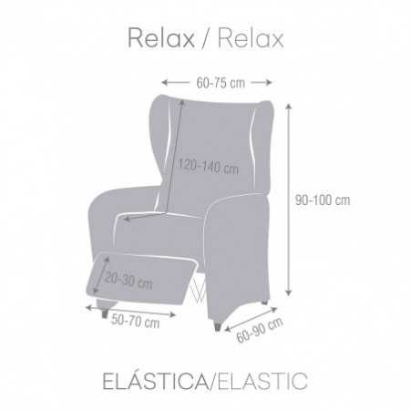 Funda de sillón relax XL elástica burdeos 60 - 110 cm EYSA